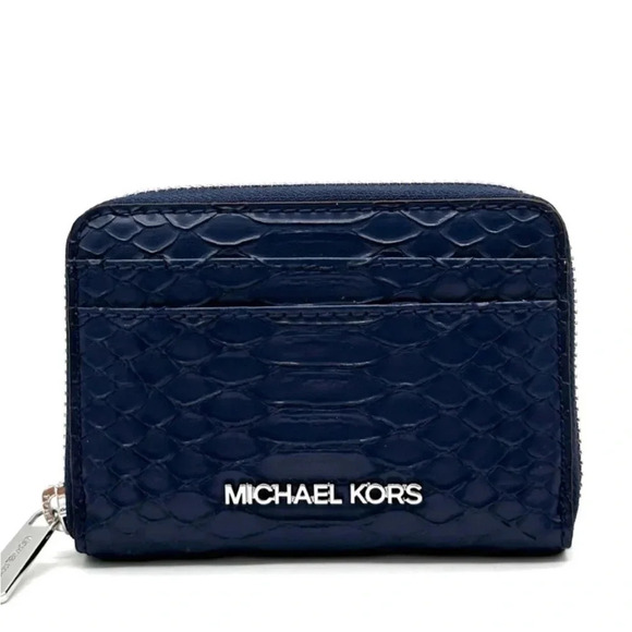 Michael Kors Medium ZA Card Case Wallet Navy Blue - Picture 1 of 7